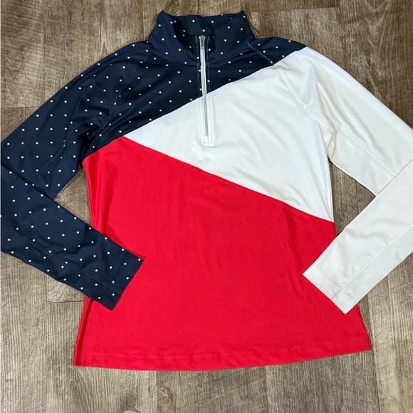 Lady Hagen Stars and Stripes activewear pullover womens size medium - Picture 2 of 7